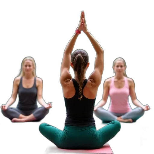 group, women, practicing, yoga transparent PNG cut-out