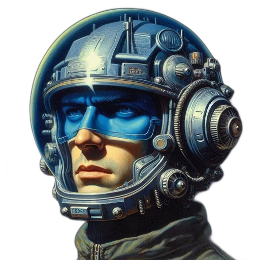 robot, face, mask, jacket transparent PNG cut-out