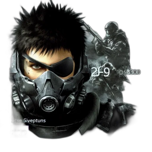 mask, weapon, concept art, photorealistic transparent PNG cut-out