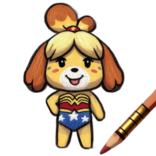 staff, animal, cartoon, pixel art transparent PNG cut-out