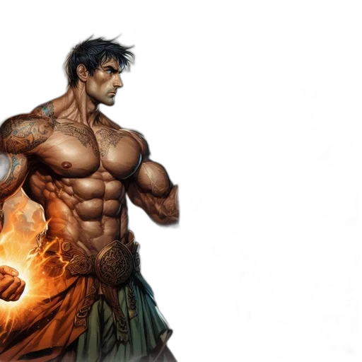 comic book art, concept art, fantasy art, photorealistic transparent PNG cut-out