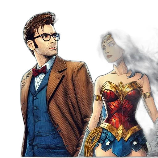 comic book art, concept art, cartoon, fantasy art transparent PNG cut-out