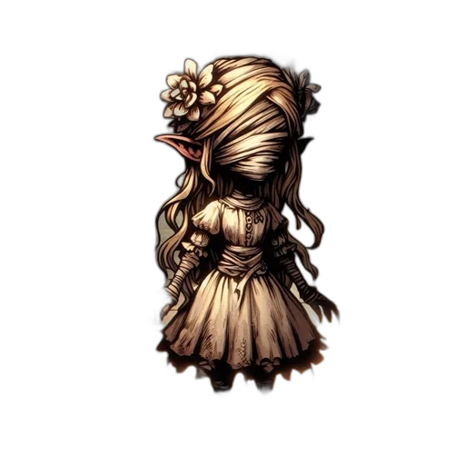 dress, mask, staff, crown transparent PNG cut-out