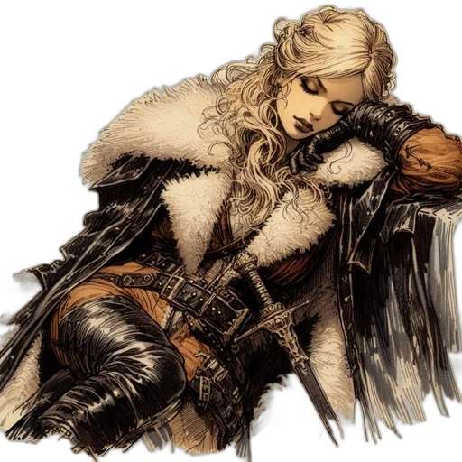 sword, jacket, fantasy art, concept art transparent PNG cut-out