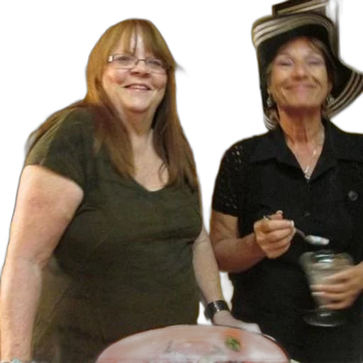 hat, staff, two, women transparent PNG cut-out