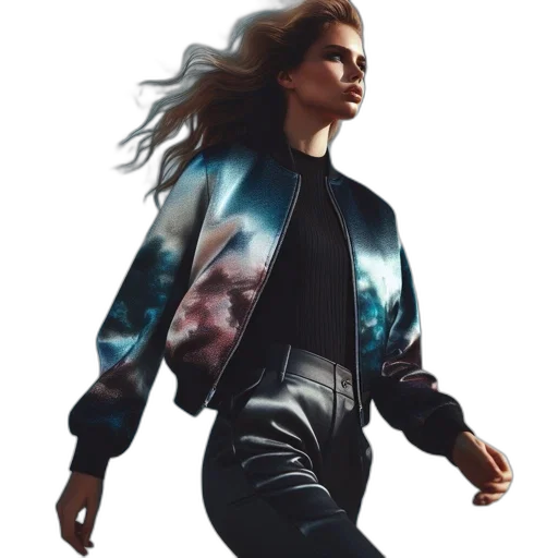 jacket, hair, concept art, photorealistic transparent PNG cut-out