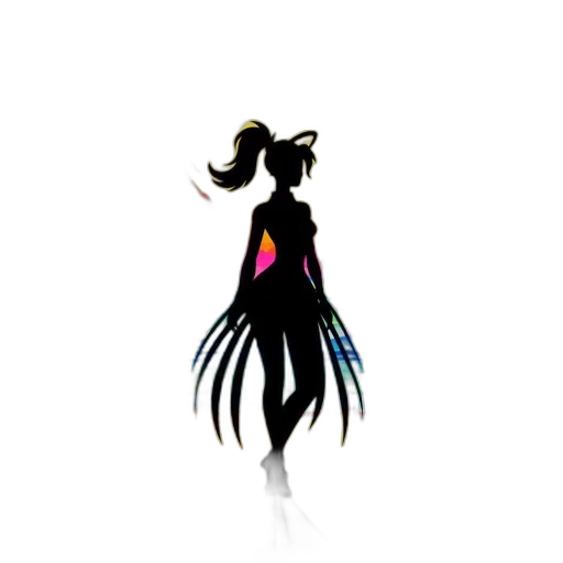 staff, dress, creature, hair transparent PNG cut-out