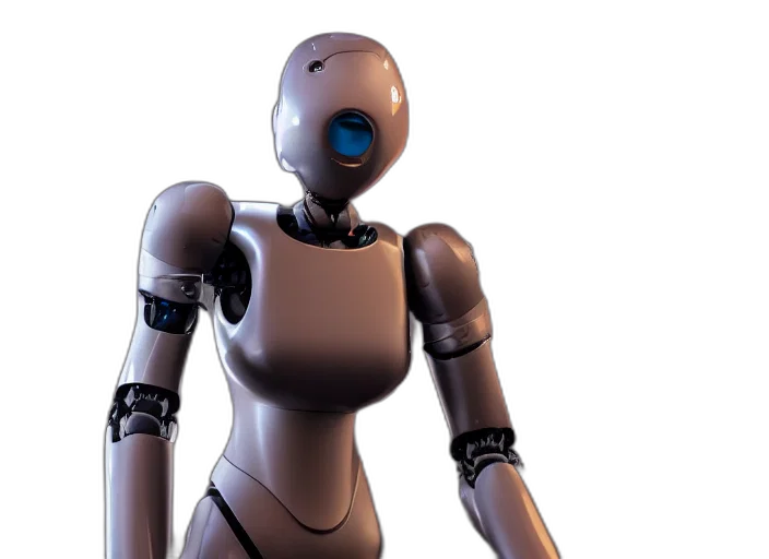 robot, 3d render, concept art, cyberpunk transparent PNG cut-out