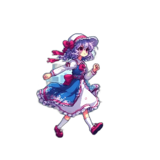 dress, staff, weapon, hat transparent PNG cut-out