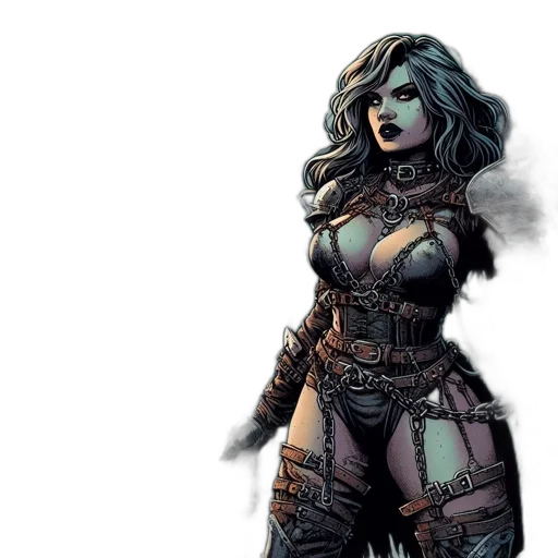 comic book art, fantasy art, concept art, watercolor transparent PNG cut-out