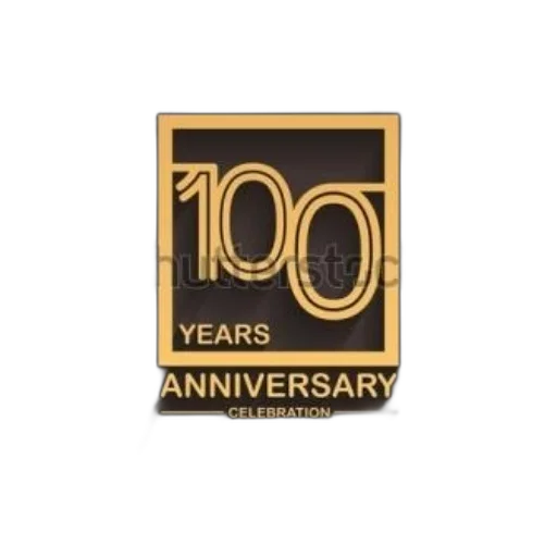 golden, 100, square, frame transparent PNG cut-out