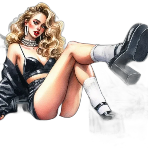 shoes, comic book art, concept art, photorealistic transparent PNG cut-out