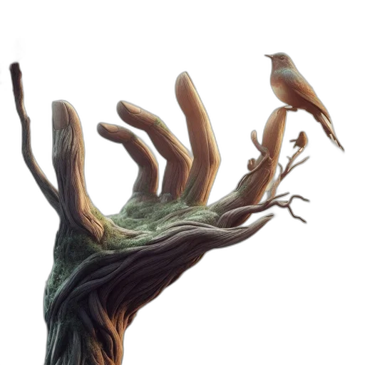 tree, creature, dragon, staff transparent PNG cut-out