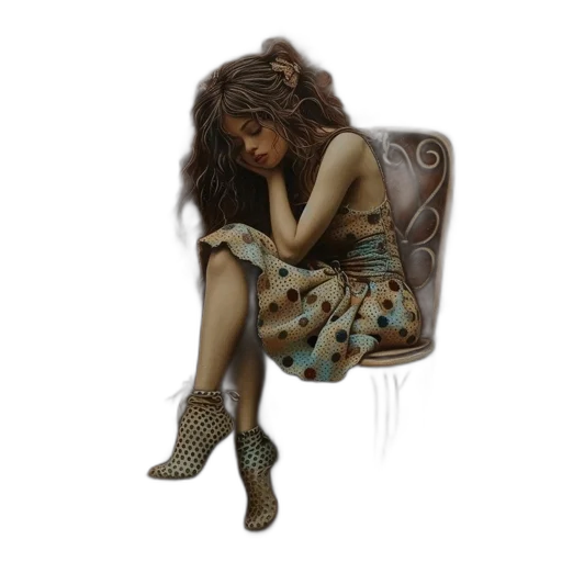 dress, hair, jewelry, furniture transparent PNG cut-out