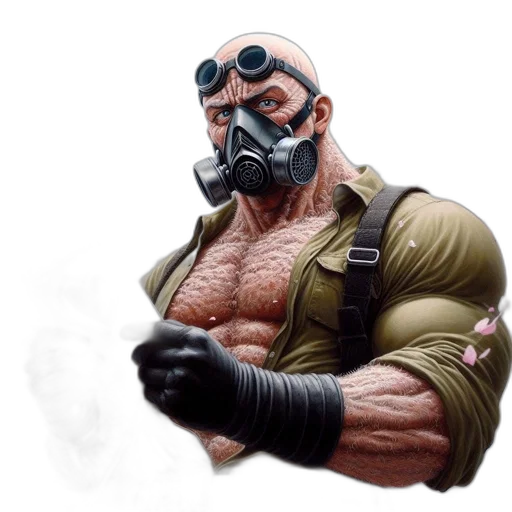 mask, concept art, comic book art, photorealistic transparent PNG cut-out