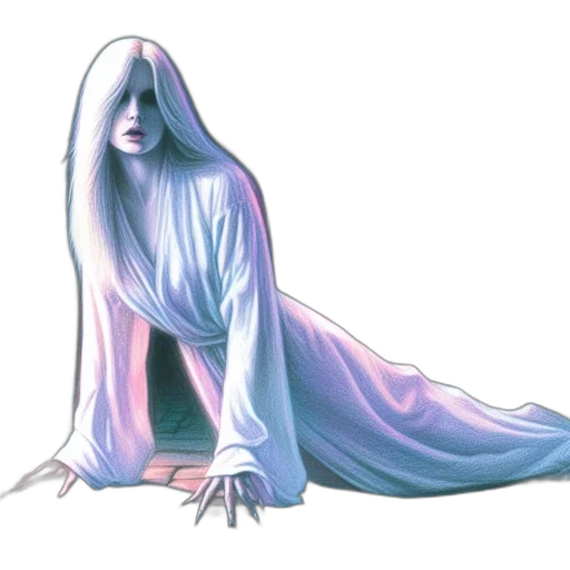 dress, creature, hair, mask transparent PNG cut-out