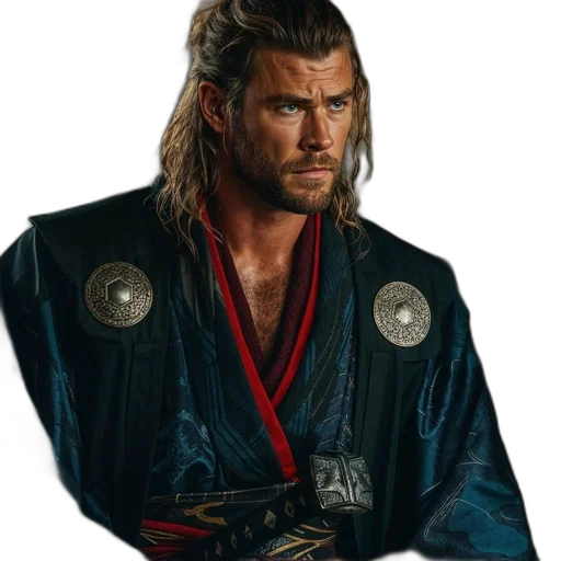 jacket, sword, hair, staff transparent PNG cut-out