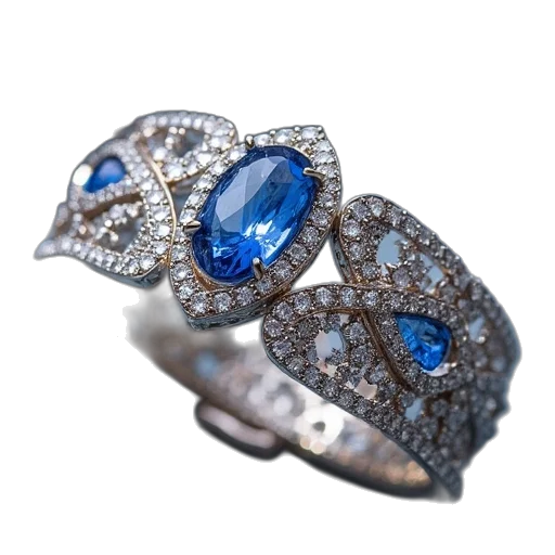 jewelry, crown, blue, tanzane transparent PNG cut-out