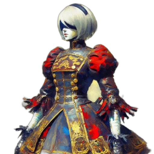 dress, mask, staff, robot transparent PNG cut-out