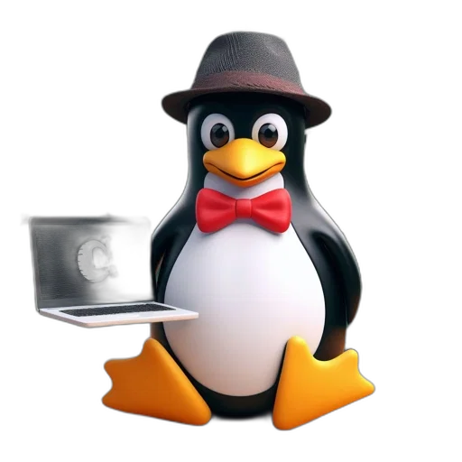 hat, 3d render, anthropomorphic, penguin transparent PNG cut-out