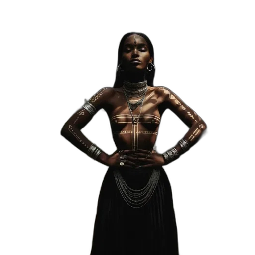 dress, jewelry, robot, staff transparent PNG cut-out