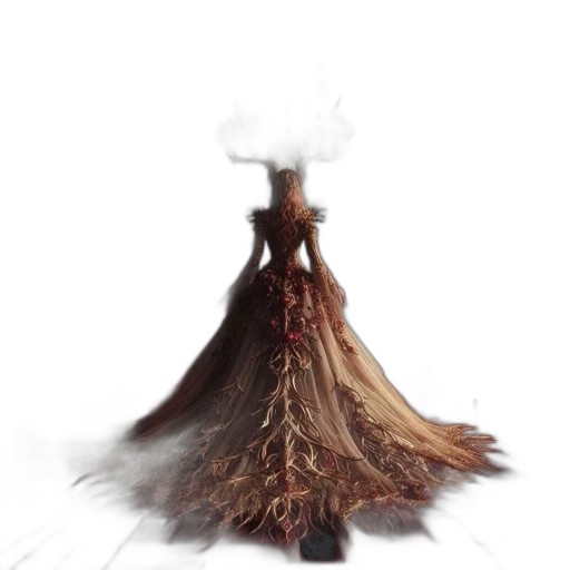 dress, hair, crown, dragon transparent PNG cut-out