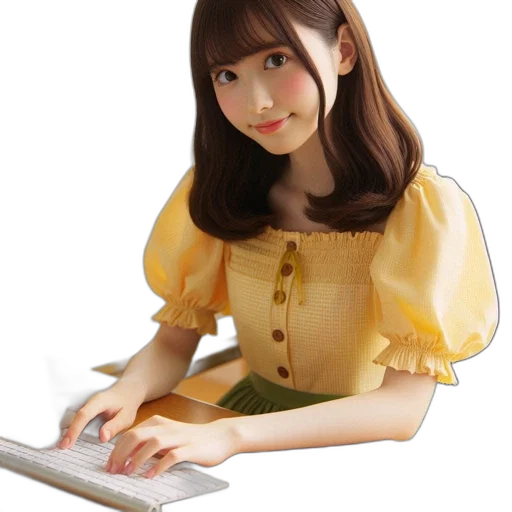 dress, robot, face, staff transparent PNG cut-out