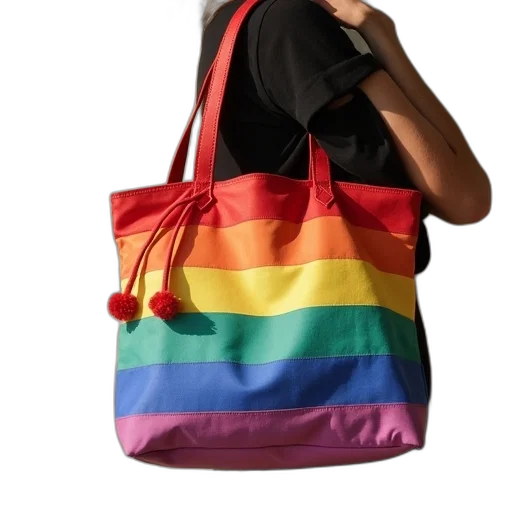 dress, lgbt, rainbow, tote transparent PNG cut-out