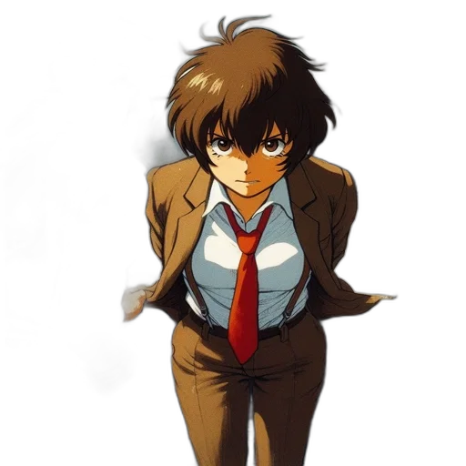 jacket, staff, anime, concept art transparent PNG cut-out