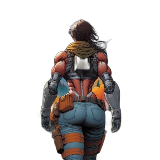jacket, robot, weapon, concept art transparent PNG cut-out