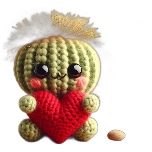 creature, 3d render, pixel art, knitted transparent PNG cut-out