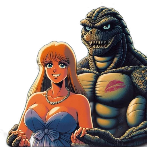 dress, creature, animal, comic book art transparent PNG cut-out