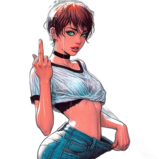 comic book art, concept art, cyberpunk, anime transparent PNG cut-out