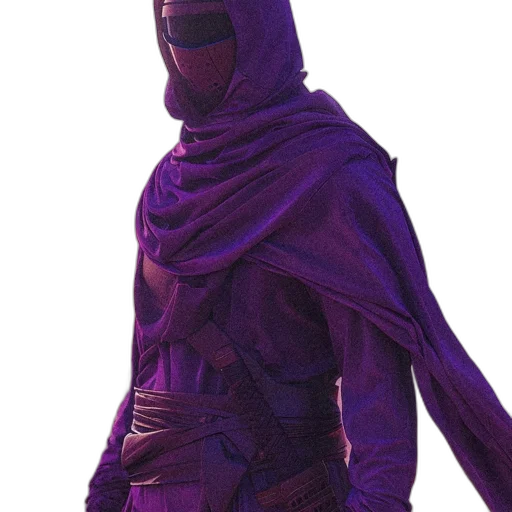 jacket, mask, staff, weapon transparent PNG cut-out