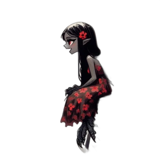 dress, creature, flower, mask transparent PNG cut-out