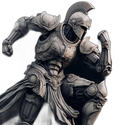 sword, robot, concept art, 3d render transparent PNG cut-out