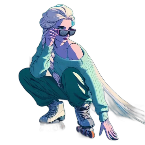 jacket, creature, staff, hair transparent PNG cut-out