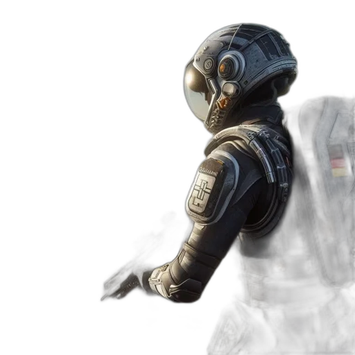 robot, mask, concept art, 3d render transparent PNG cut-out
