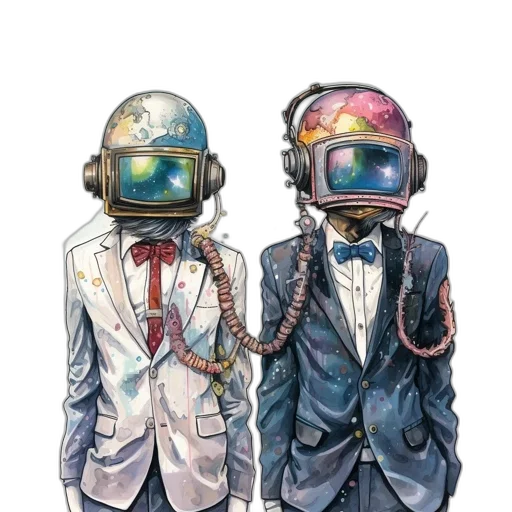 mask, robot, jacket, cyberpunk transparent PNG cut-out