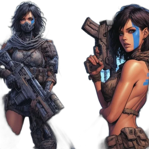 concept art, comic book art, cyberpunk, fantasy art transparent PNG cut-out