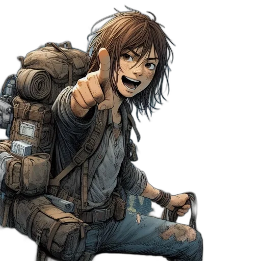 weapon, jacket, concept art, comic book art transparent PNG cut-out