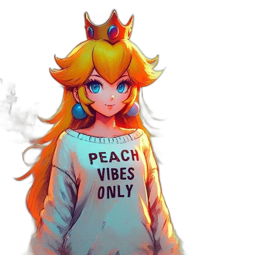dress, crown, pixel art, vaporwave transparent PNG cut-out