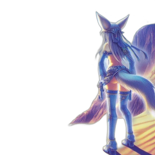 concept art, fantasy art, anime, vaporwave transparent PNG cut-out