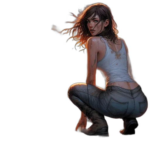 concept art, comic book art, fantasy art, cyberpunk transparent PNG cut-out