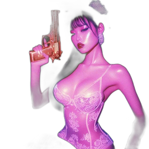 weapon, dress, concept art, cyberpunk transparent PNG cut-out
