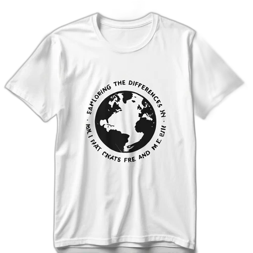 monochrome, white, t-shirt, circular transparent PNG cut-out