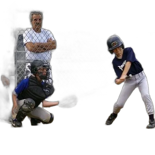 baseball, player, swinging, his transparent PNG cut-out