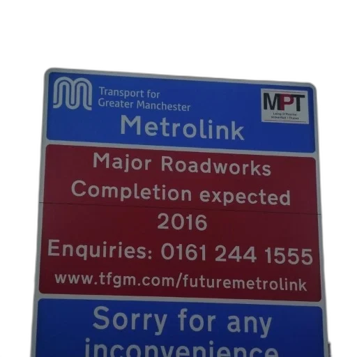 sign, metrolink, manchester, england transparent PNG cut-out