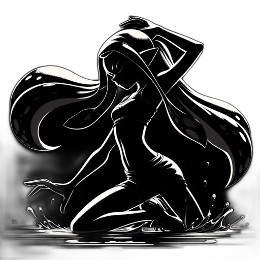 dress, hair, staff, sword transparent PNG cut-out
