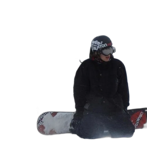 face, snow, snowboarder, sits transparent PNG cut-out
